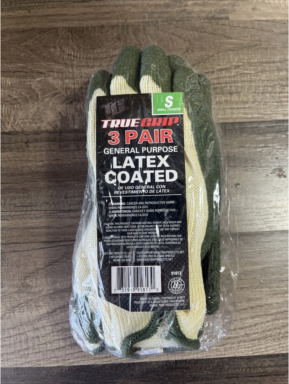 New True Grip 3 Pair General Purpose Latex Coates Gloves Small